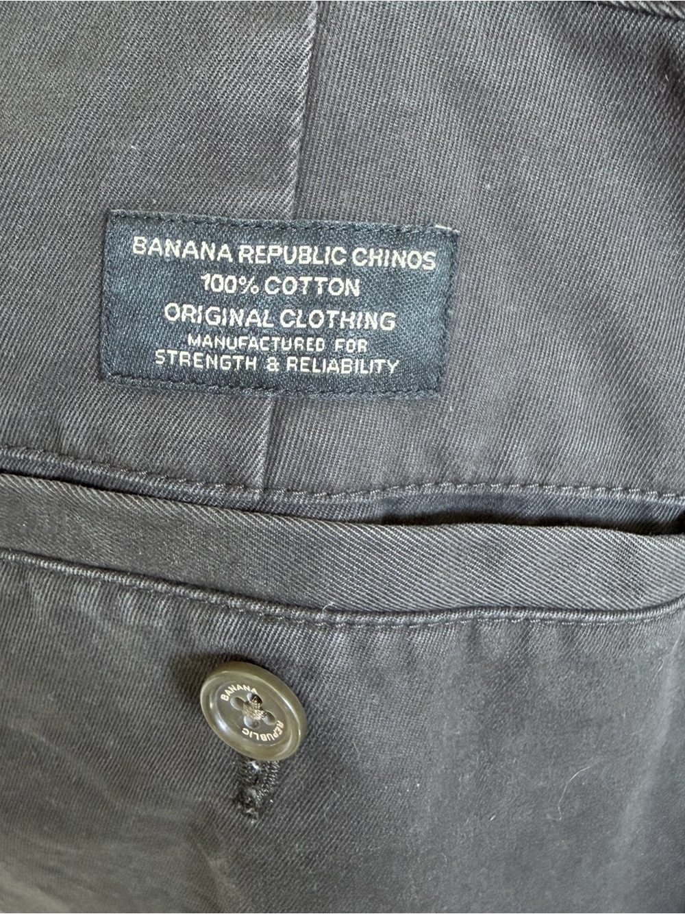 Banana Republic Gavin Chino Straight Fit Pants Mens 33x32 Sharp Grey Classic - Picture 4 of 9